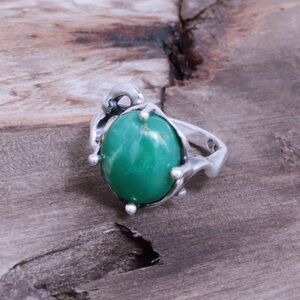 950 Sterling Silver & Jade Ring